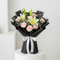 Baby Roses White Lilies Bouquet