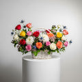 Peach Red Pink Roses Basket