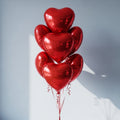6 Red Heart Balloons