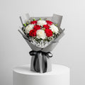 Red Roses & White Carnations Bouquet