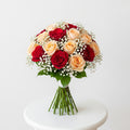 Red Peach Roses Bridal Bouquet