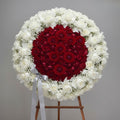 Red White Flowers Sympathy Wreath