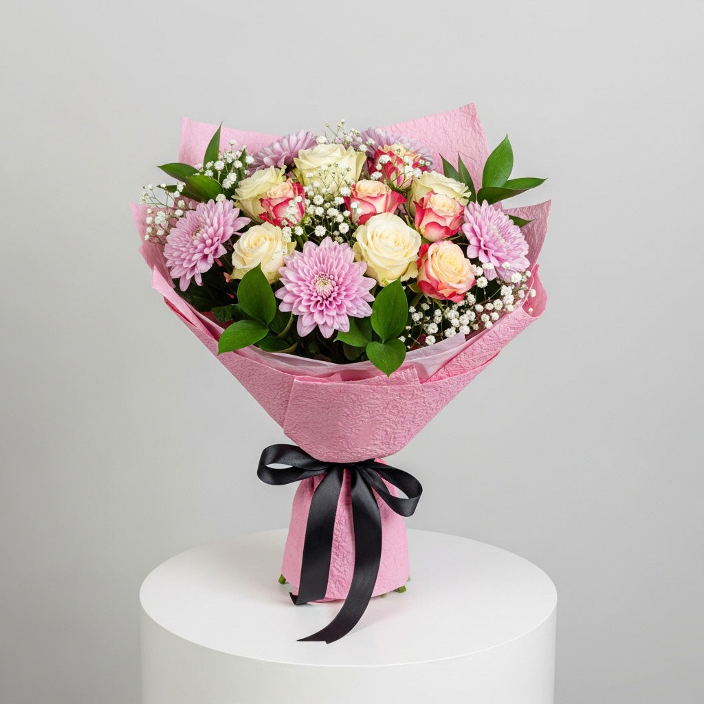 Jumeliya Baby Roses Chrysanthemums Bouquet
