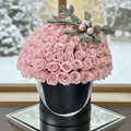 White Roses Snowflake Box Arrangement