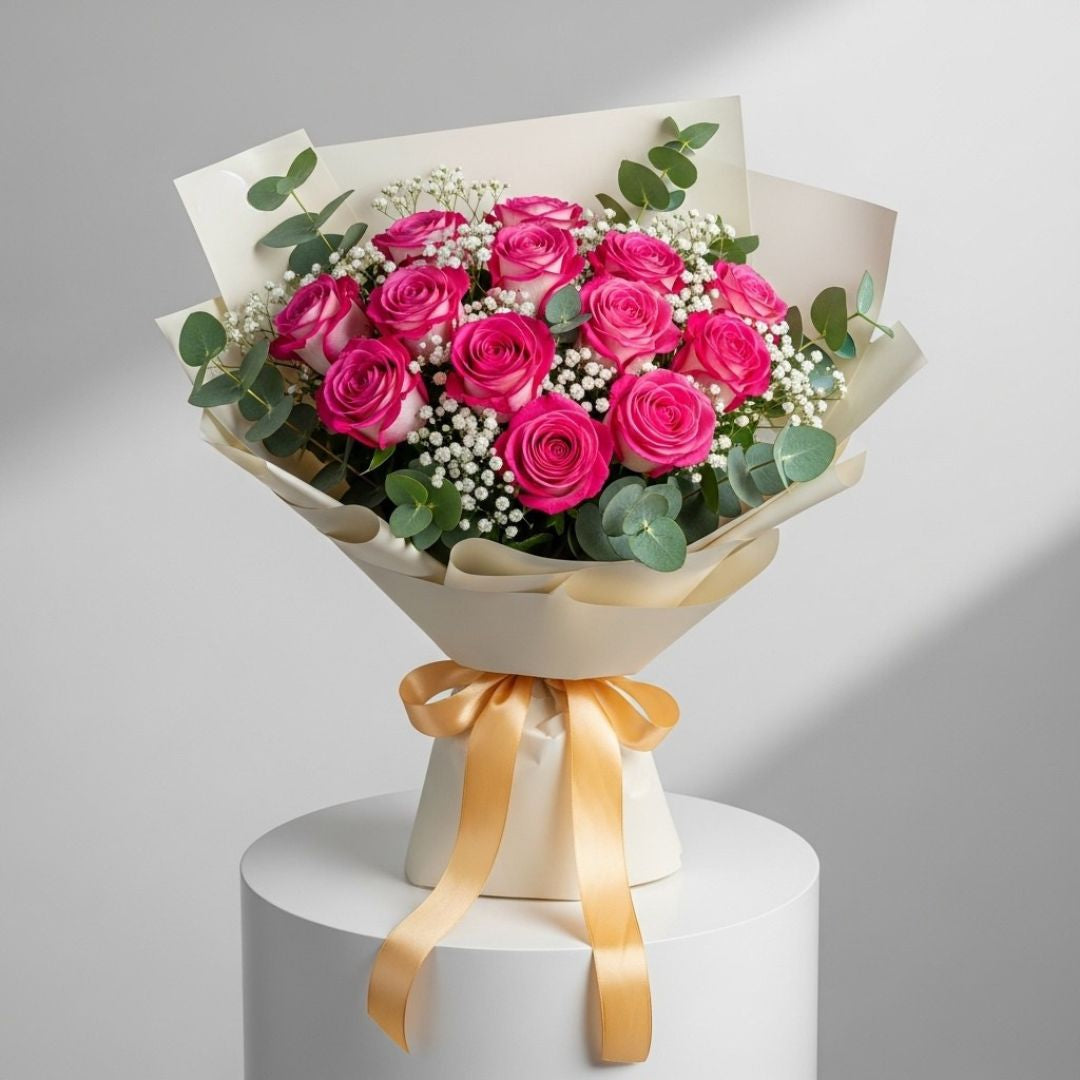 Pink Roses Romantic Gift Bouquet