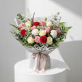 Pink Yellow Roses Carnations Bouquet