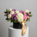 Purple Chrysanthemums Roses Floral Box
