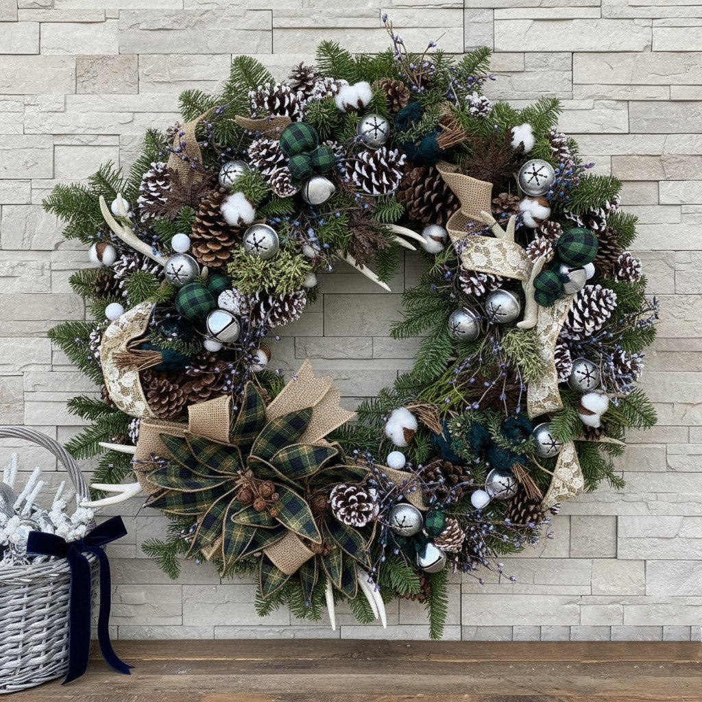 Rustic Charm Holiday Festive Wreath