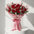 Pastel Pink Blue Roses Bouquet