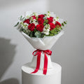 Red Roses Matthiola Bouquet