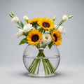 Sunflowers White Eustoma Bouquet