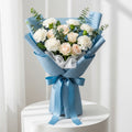 White Carnations Baby Roses Bouquet