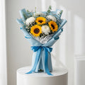 Sunflowers Chrysanthemums Eucalyptus Cheerful Bouquet
