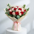 Grand Pink White Roses Bouquet
