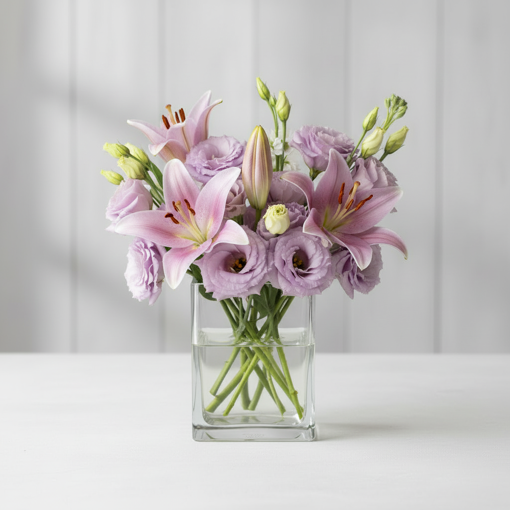 Lilies Lavender Eustoma Bouquet