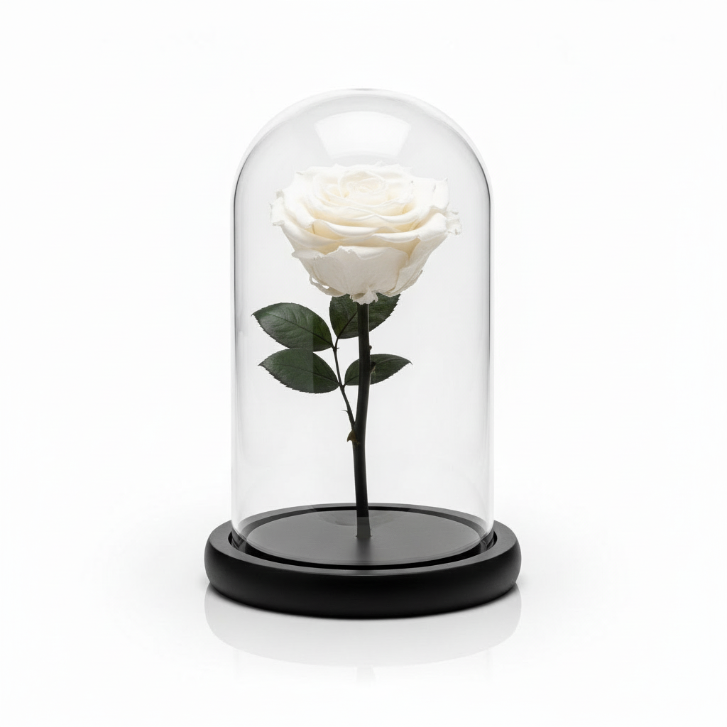 White Medium Preserved Rose