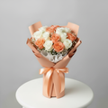 White Peach Rose Bouquet