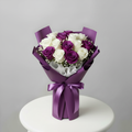 White Purple Rose Bouquet