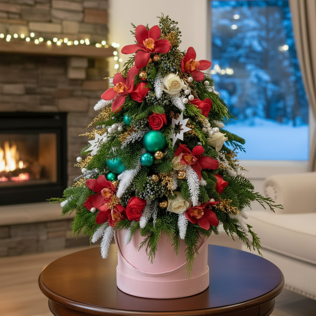 Winter Elegance Tabletop Tree Arrangement